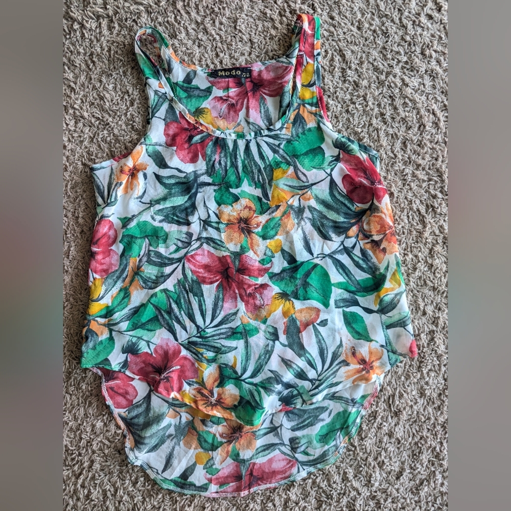 Tropical Floral Tank Top - Multicolor Design
